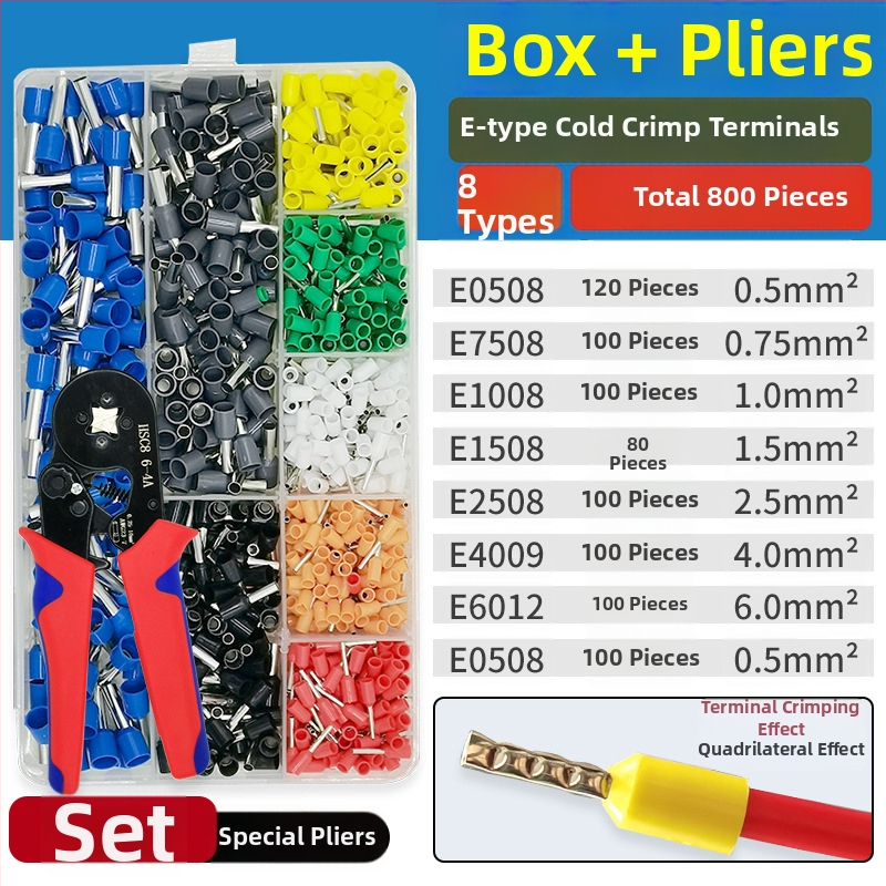 Fanlian VE toru-tüüpi eelisolatsiooni terminalide komplekt, Euroopa stiilis pistikutüüp, külmpressitud vaskühendused, terminalide kastikomplekt