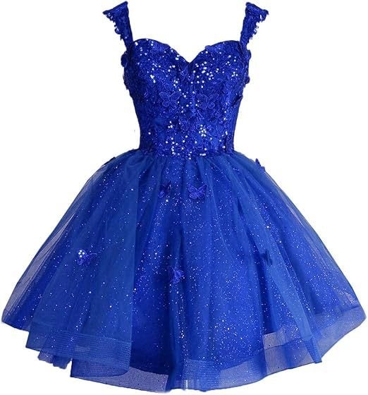 Вечерна рокля с открити рамене и тюл с блясък, презрамки, 3D мотив пеперуда и пайети, без ръкави, талия средна, полиестер