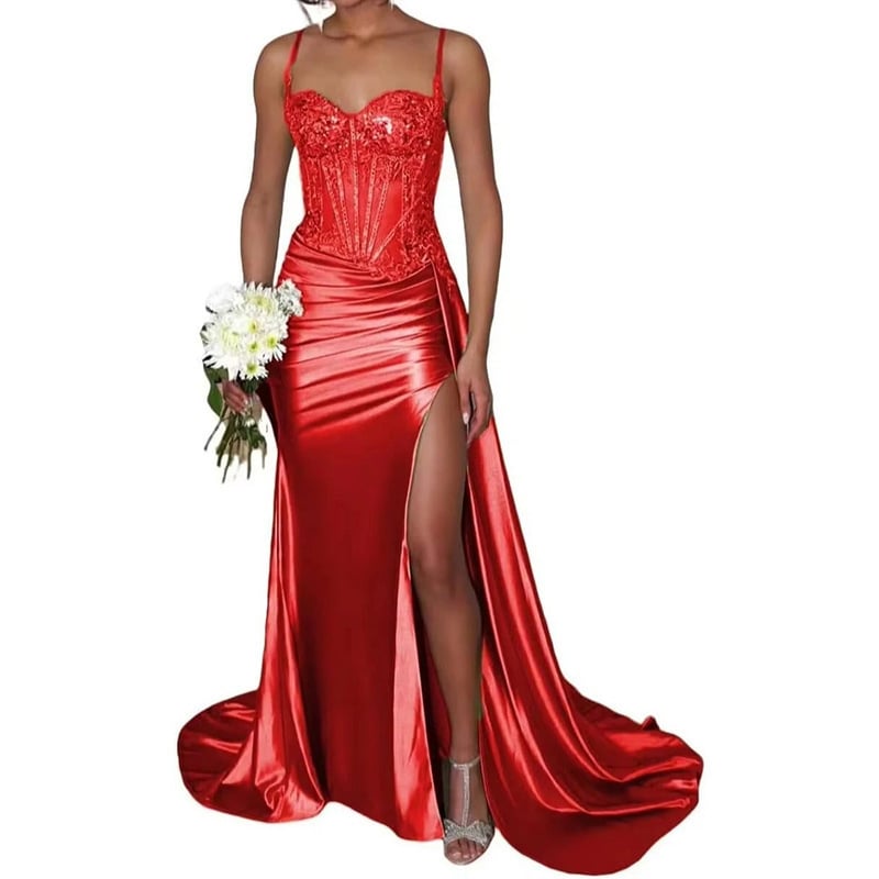 Večernja haljina balon siluete, bez naramenica, duga, s otvorenim leđima, s malim šlepom