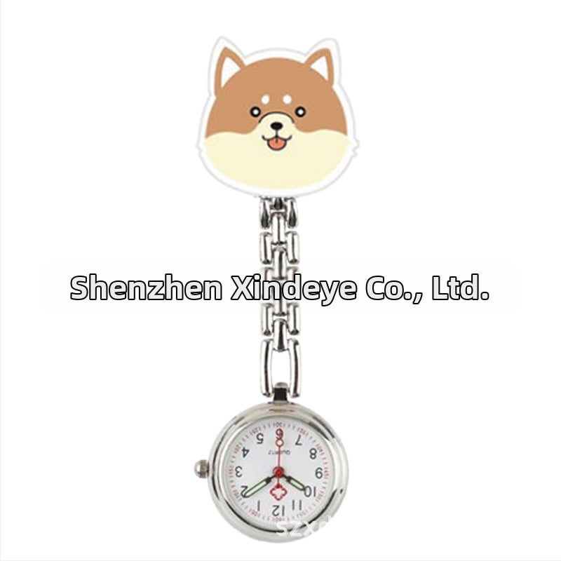 Moteriški slaugos krūtinės laikrodis, kvarcinis Huachen SL39 mechanizmas, analoginis rodiklis su skaitmenimis, 24 valandų indikacija, atsparus vandeniui