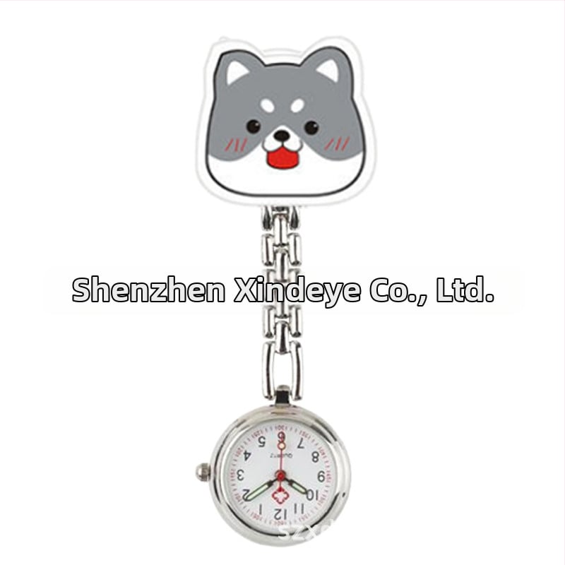 Moteriški slaugos krūtinės laikrodis, kvarcinis Huachen SL39 mechanizmas, analoginis rodiklis su skaitmenimis, 24 valandų indikacija, atsparus vandeniui