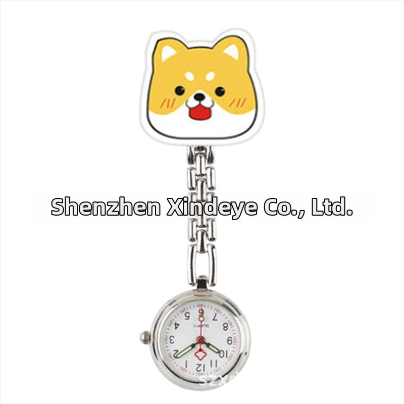 Moteriški slaugos krūtinės laikrodis, kvarcinis Huachen SL39 mechanizmas, analoginis rodiklis su skaitmenimis, 24 valandų indikacija, atsparus vandeniui