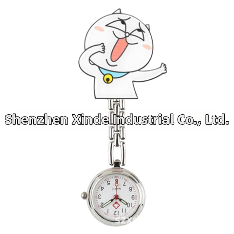 Moteriški slaugos krūtinės laikrodis, kvarcinis Huachen SL39 mechanizmas, analoginis rodiklis su skaitmenimis, 24 valandų indikacija, atsparus vandeniui