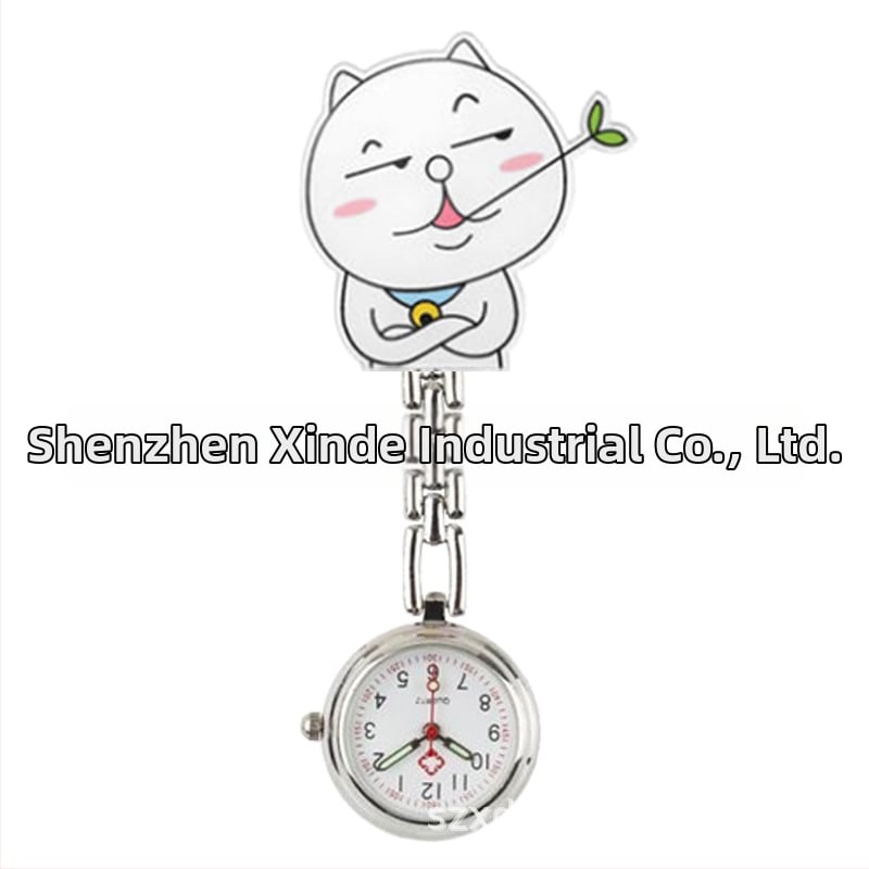 Moteriški slaugos krūtinės laikrodis, kvarcinis Huachen SL39 mechanizmas, analoginis rodiklis su skaitmenimis, 24 valandų indikacija, atsparus vandeniui