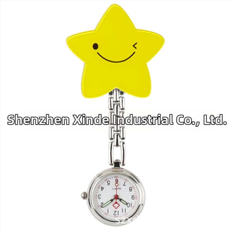 Moteriški slaugos krūtinės laikrodis, kvarcinis Huachen SL39 mechanizmas, analoginis rodiklis su skaitmenimis, 24 valandų indikacija, atsparus vandeniui