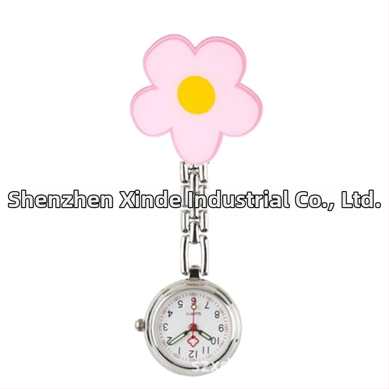 Moteriški slaugos krūtinės laikrodis, kvarcinis Huachen SL39 mechanizmas, analoginis rodiklis su skaitmenimis, 24 valandų indikacija, atsparus vandeniui