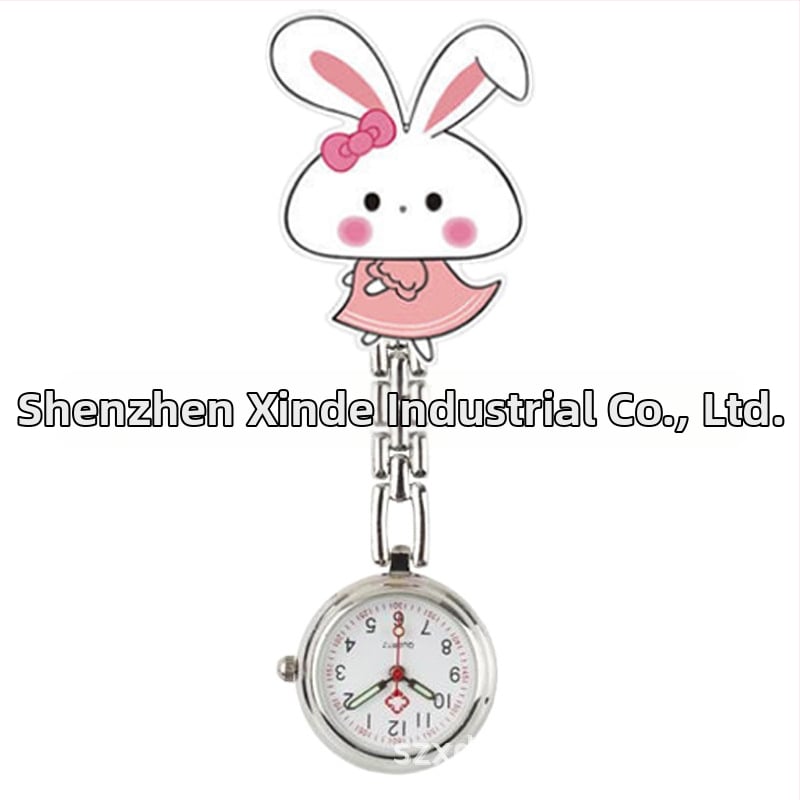 Moteriški slaugos krūtinės laikrodis, kvarcinis Huachen SL39 mechanizmas, analoginis rodiklis su skaitmenimis, 24 valandų indikacija, atsparus vandeniui