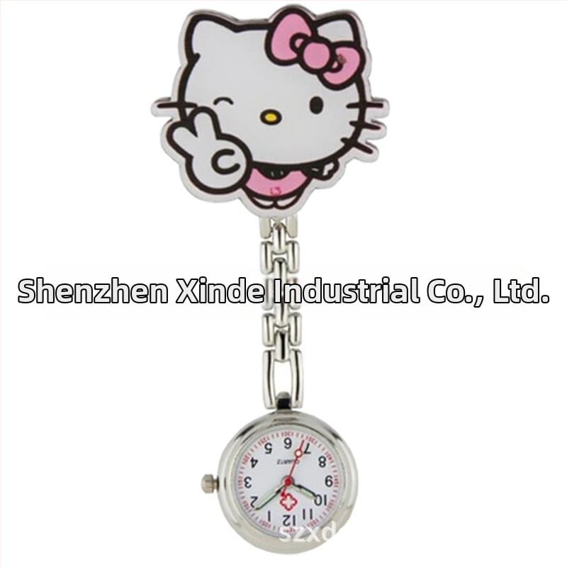 Moteriški slaugos krūtinės laikrodis, kvarcinis Huachen SL39 mechanizmas, analoginis rodiklis su skaitmenimis, 24 valandų indikacija, atsparus vandeniui