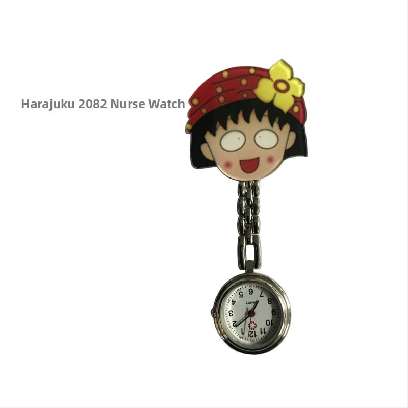 Moteriški slaugos krūtinės laikrodis, kvarcinis Huachen SL39 mechanizmas, analoginis rodiklis su skaitmenimis, 24 valandų indikacija, atsparus vandeniui