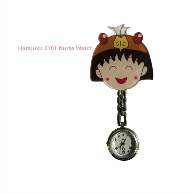 Moteriški slaugos krūtinės laikrodis, kvarcinis Huachen SL39 mechanizmas, analoginis rodiklis su skaitmenimis, 24 valandų indikacija, atsparus vandeniui