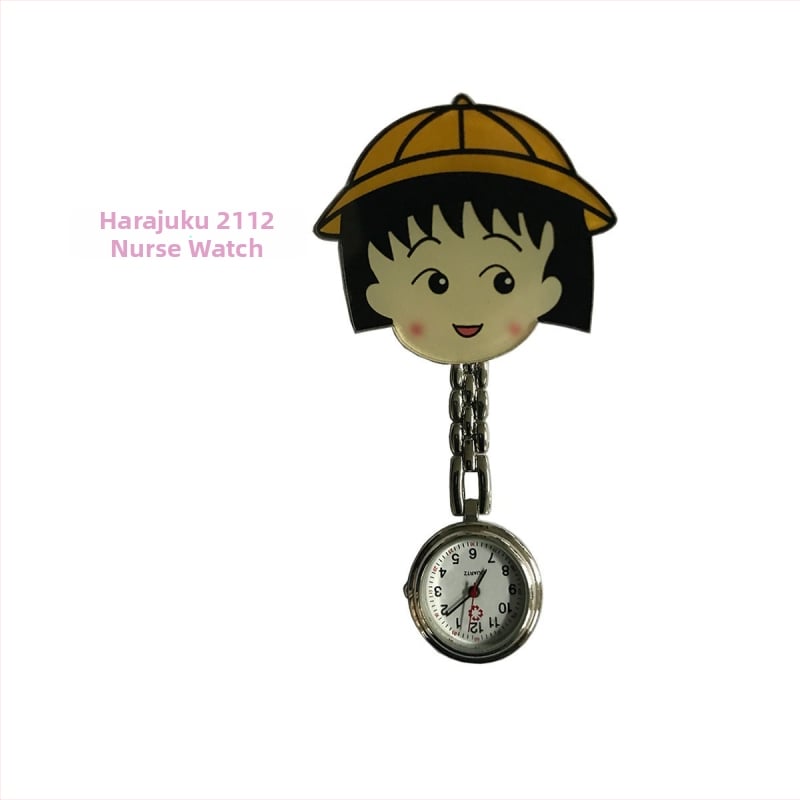 Moteriški slaugos krūtinės laikrodis, kvarcinis Huachen SL39 mechanizmas, analoginis rodiklis su skaitmenimis, 24 valandų indikacija, atsparus vandeniui