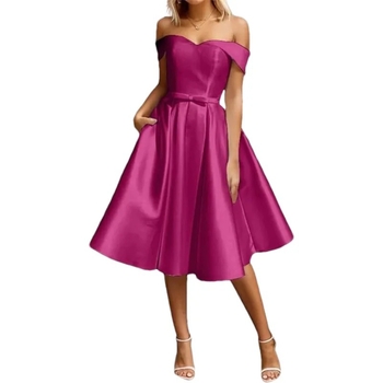 Елегантна вечерна рокля в стил A‑линия, сатен, без презрамки (off-shoulder), дълга, полиестерна материя 70–80%