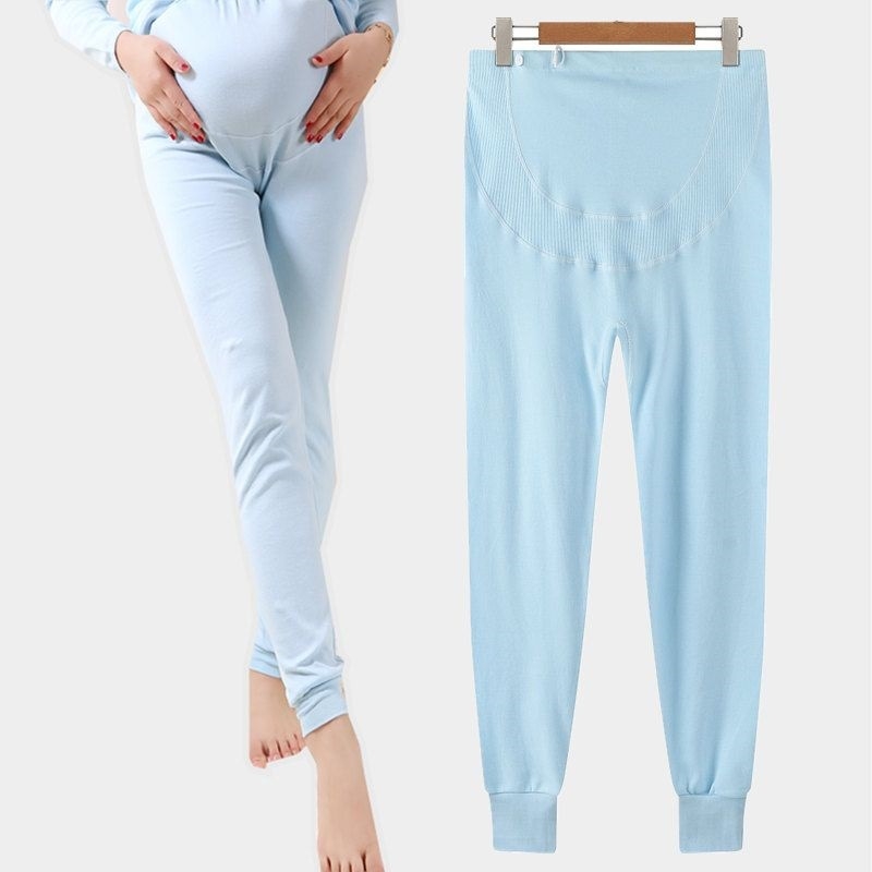 Kokvilnas grūtnieču bikses ar vēdera atbalstu, brīvs piegriezums, ≥95% kokvilna, rudens-ziemas stils