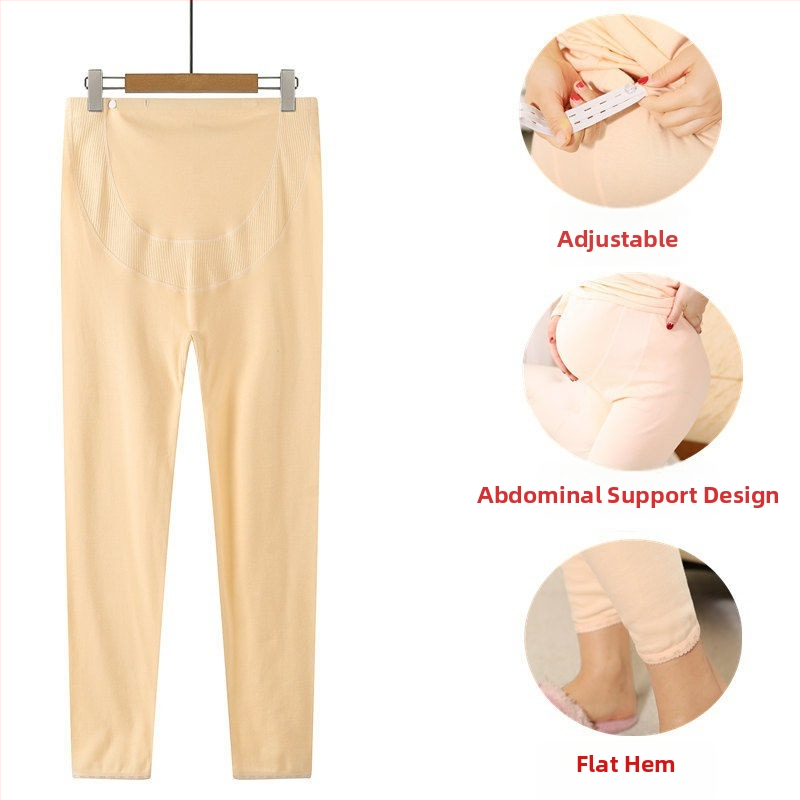 Kokvilnas grūtnieču bikses ar vēdera atbalstu, brīvs piegriezums, ≥95% kokvilna, rudens-ziemas stils