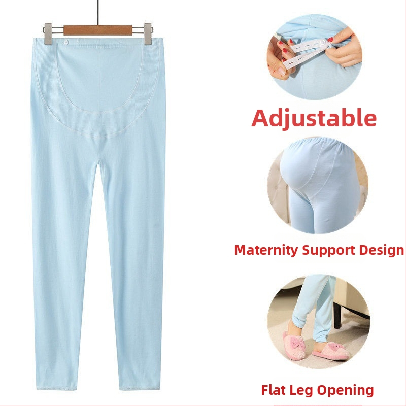 Kokvilnas grūtnieču bikses ar vēdera atbalstu, brīvs piegriezums, ≥95% kokvilna, rudens-ziemas stils