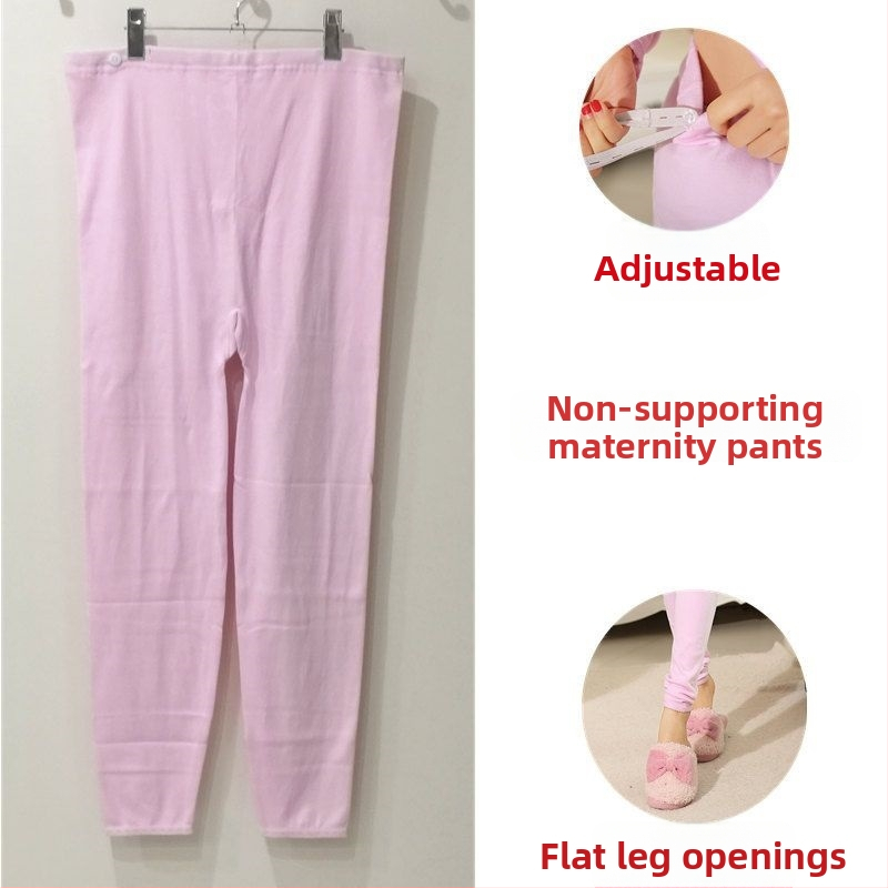 Kokvilnas grūtnieču bikses ar vēdera atbalstu, brīvs piegriezums, ≥95% kokvilna, rudens-ziemas stils