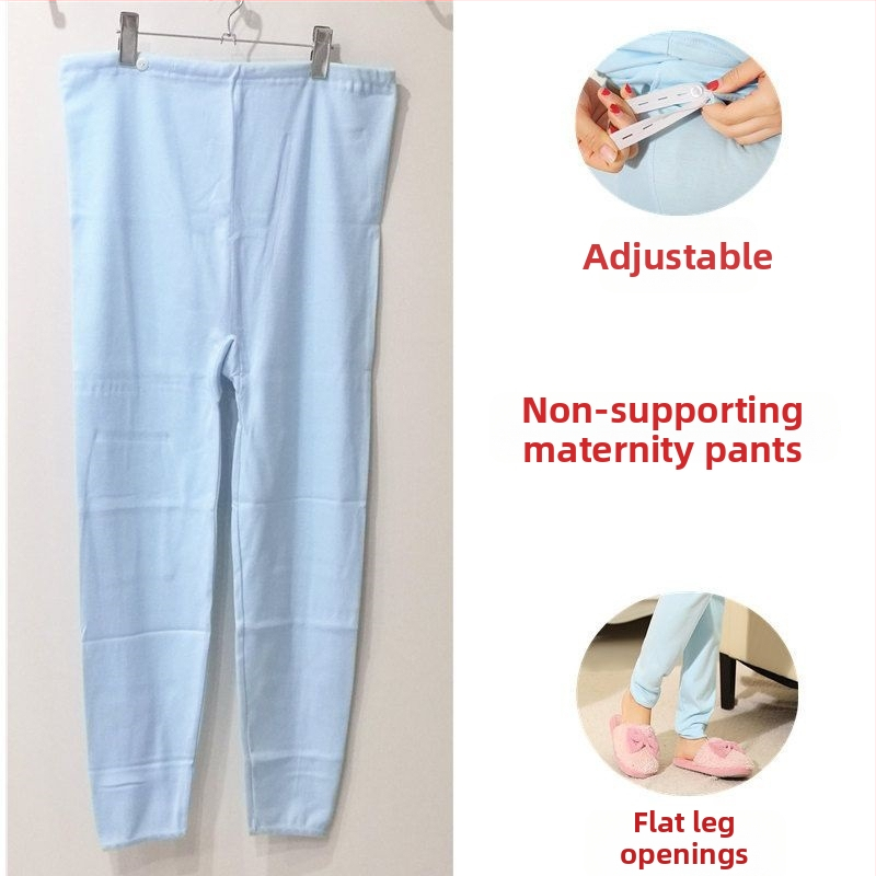 Kokvilnas grūtnieču bikses ar vēdera atbalstu, brīvs piegriezums, ≥95% kokvilna, rudens-ziemas stils