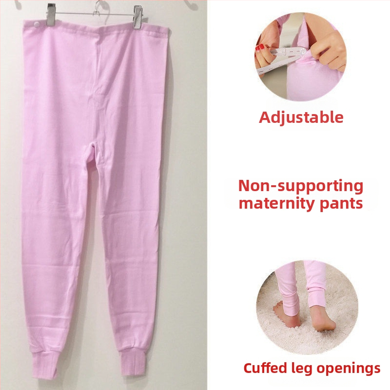 Kokvilnas grūtnieču bikses ar vēdera atbalstu, brīvs piegriezums, ≥95% kokvilna, rudens-ziemas stils