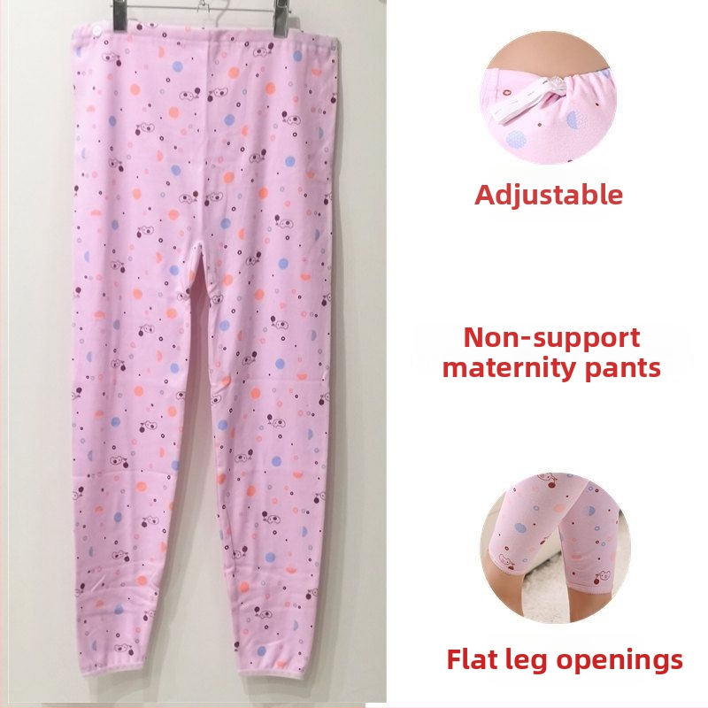 Kokvilnas grūtnieču bikses ar vēdera atbalstu, brīvs piegriezums, ≥95% kokvilna, rudens-ziemas stils