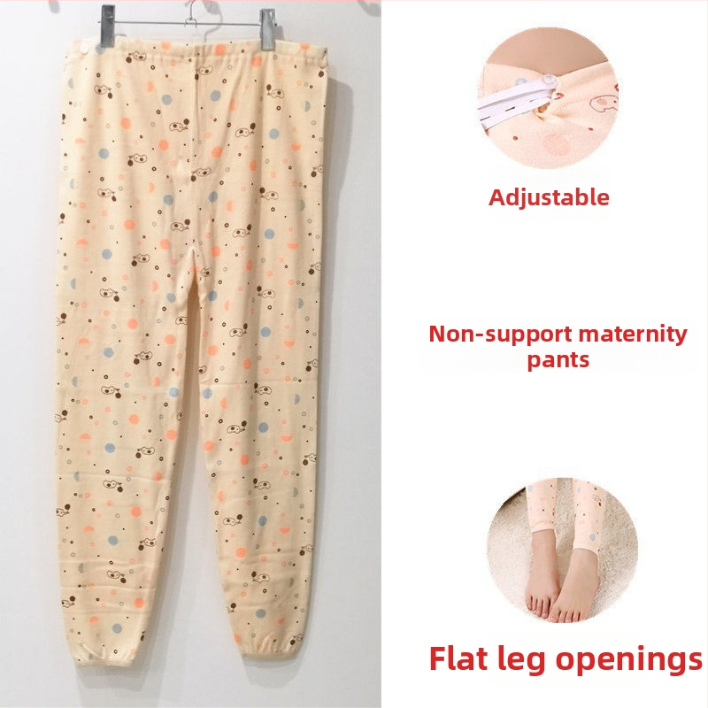 Kokvilnas grūtnieču bikses ar vēdera atbalstu, brīvs piegriezums, ≥95% kokvilna, rudens-ziemas stils