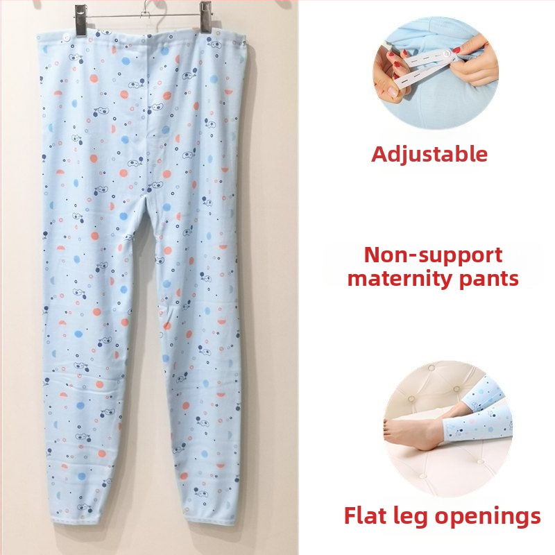 Kokvilnas grūtnieču bikses ar vēdera atbalstu, brīvs piegriezums, ≥95% kokvilna, rudens-ziemas stils