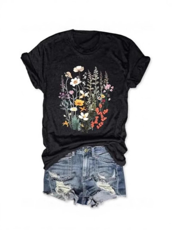 Kokvilnas T-krekls ar īsām piedurknēm un apaļu kaklu, reljefveida tekstūra, stilīgs pilsētas stils