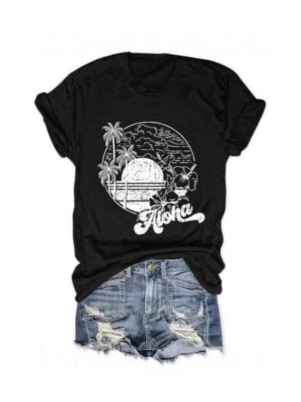 Kokvilnas T-krekls ar īsām piedurknēm un apaļu kaklu, reljefveida tekstūra, stilīgs pilsētas stils