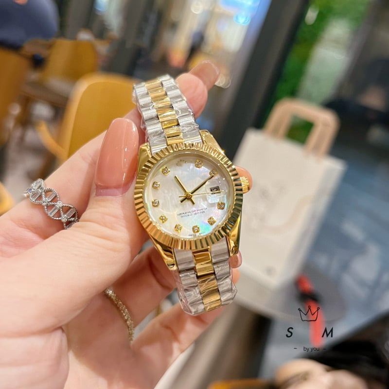 Unisex kvarcinis laikrodis su nerūdijančio plieno riešo juosta, modelis Log, mineralinis stiklas, atsparumas vandeniui 30 m