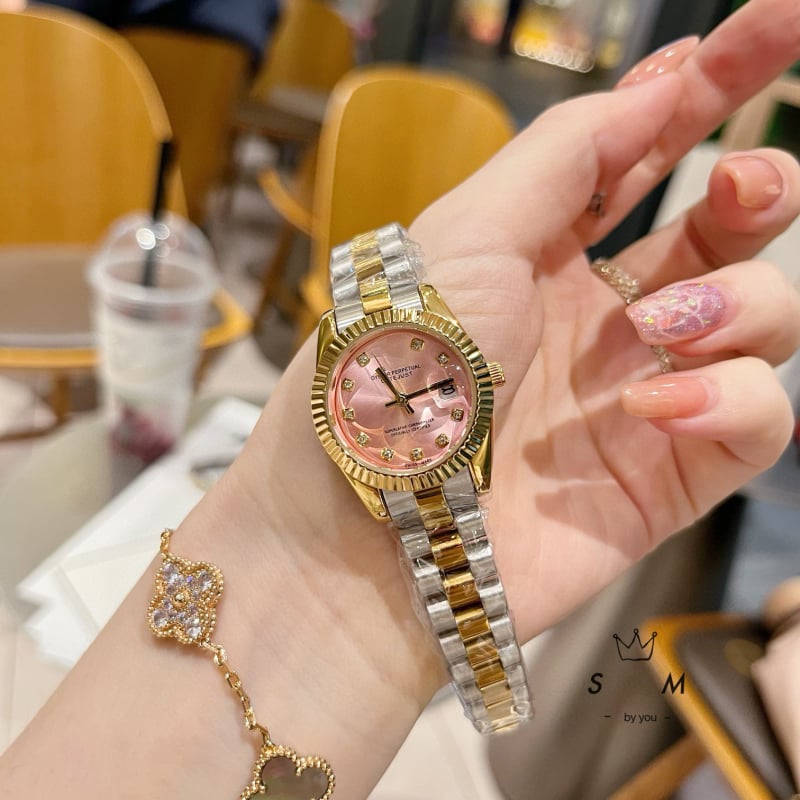 Unisex kvarcinis laikrodis su nerūdijančio plieno riešo juosta, modelis Log, mineralinis stiklas, atsparumas vandeniui 30 m