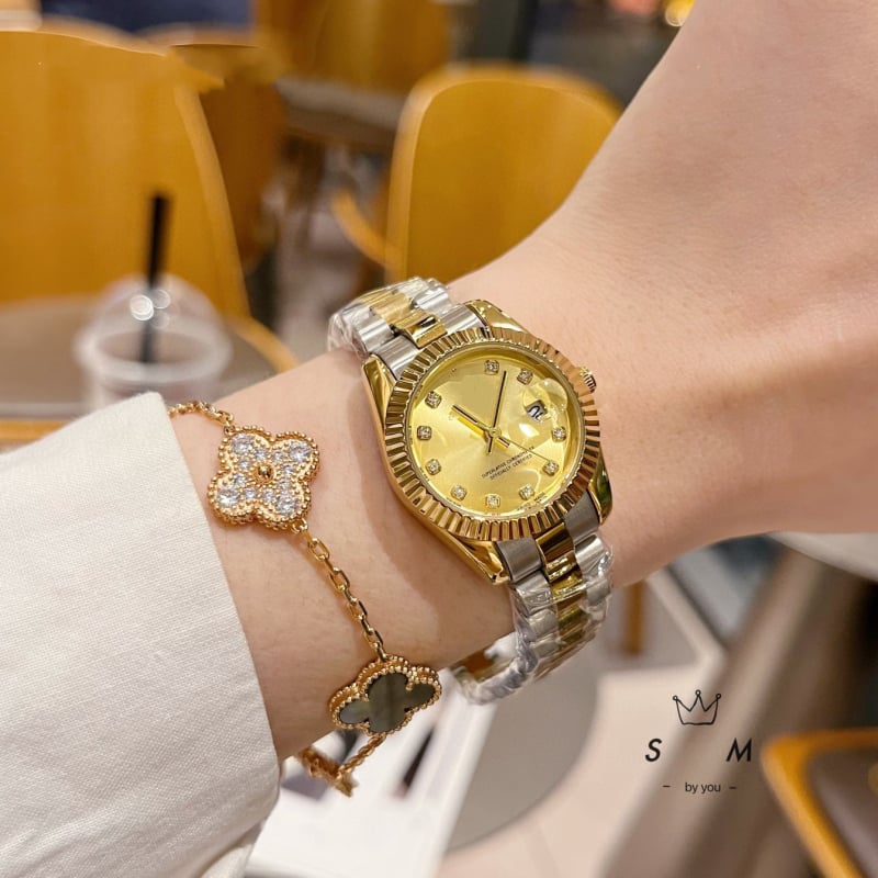 Unisex kvarcinis laikrodis su nerūdijančio plieno riešo juosta, modelis Log, mineralinis stiklas, atsparumas vandeniui 30 m