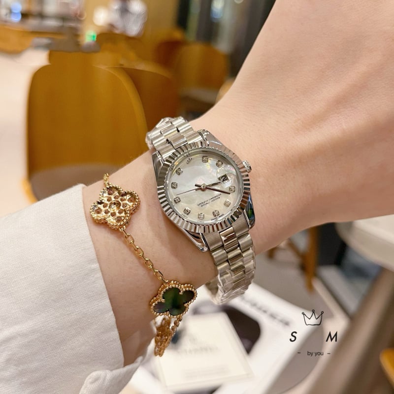 Unisex kvarcinis laikrodis su nerūdijančio plieno riešo juosta, modelis Log, mineralinis stiklas, atsparumas vandeniui 30 m