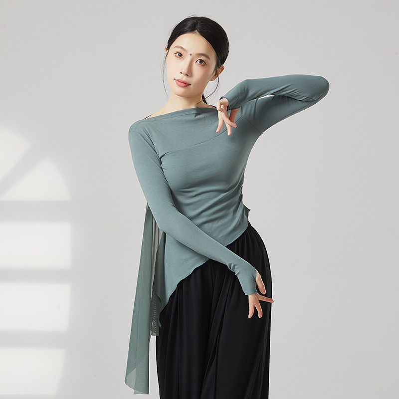 Moterų šiuolaikinio šokio viršūnė, medvilnės mišinys 95% medvilnė, 5% elastanas, visais metų laikais, skirta scenai, lotynų ir liaudies šokių.