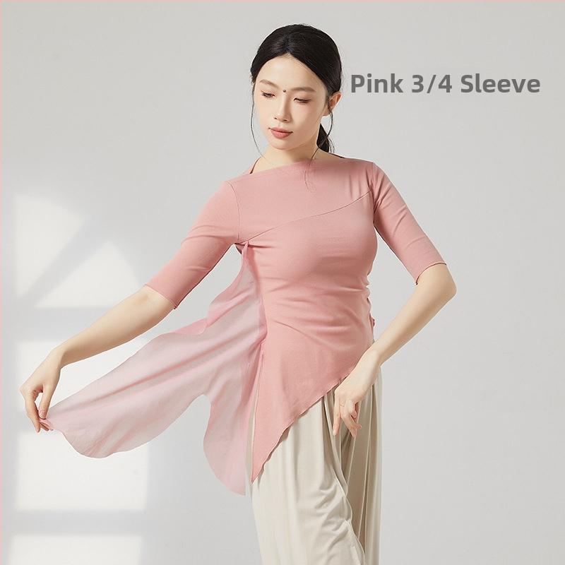 Moterų šiuolaikinio šokio viršūnė, medvilnės mišinys 95% medvilnė, 5% elastanas, visais metų laikais, skirta scenai, lotynų ir liaudies šokių.