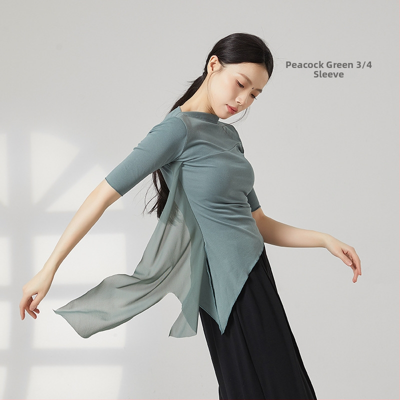 Moterų šiuolaikinio šokio viršūnė, medvilnės mišinys 95% medvilnė, 5% elastanas, visais metų laikais, skirta scenai, lotynų ir liaudies šokių.