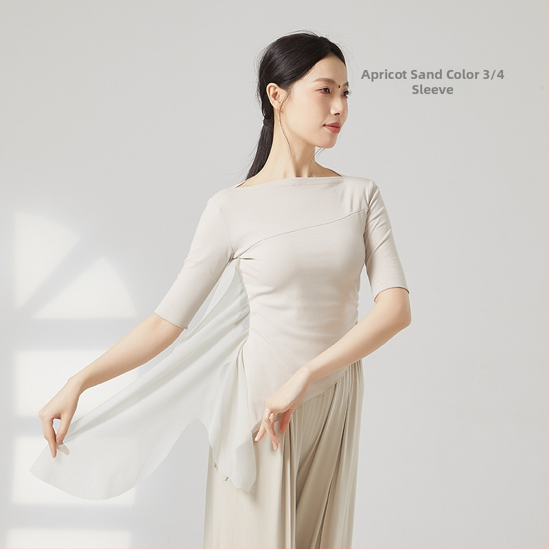 Moterų šiuolaikinio šokio viršūnė, medvilnės mišinys 95% medvilnė, 5% elastanas, visais metų laikais, skirta scenai, lotynų ir liaudies šokių.