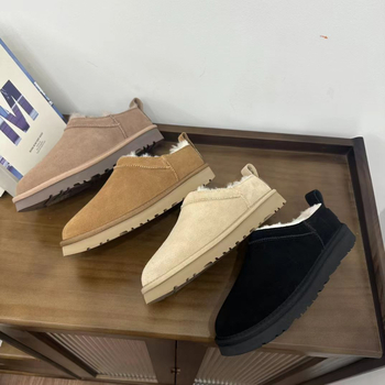 Moterų žieminiai batai su stora padu, viršus ir padas iš avies vilnos, EVA padas, žemas kulkšnis