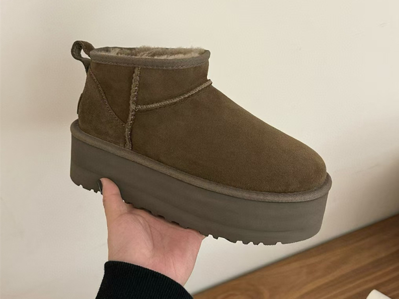 Moterų žieminiai batai su stora padu, viršus ir padas iš avies vilnos, EVA padas, žemas kulkšnis