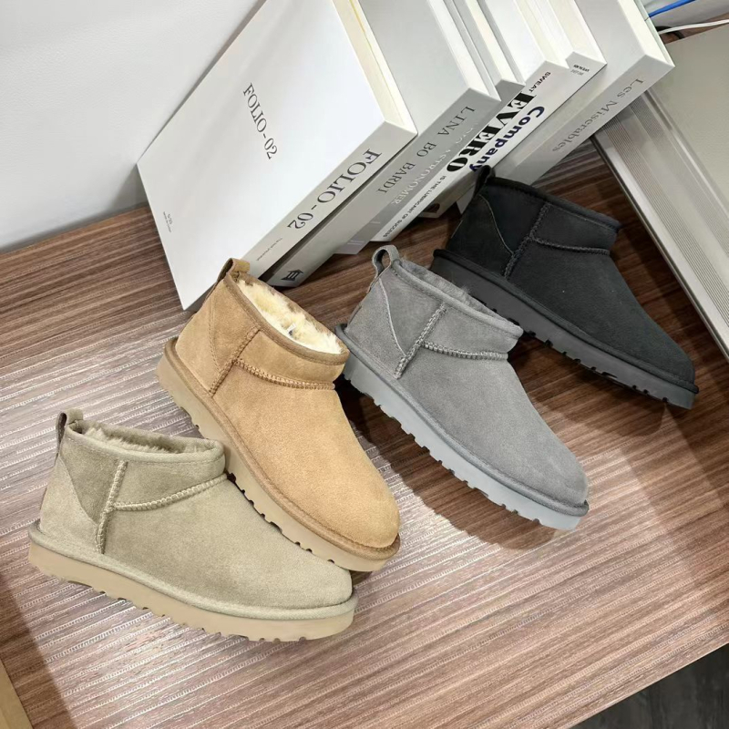 Moterų žieminiai batai su stora padu, viršus ir padas iš avies vilnos, EVA padas, žemas kulkšnis