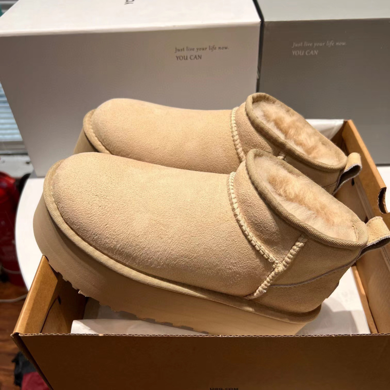 Moterų žieminiai batai su stora padu, viršus ir padas iš avies vilnos, EVA padas, žemas kulkšnis