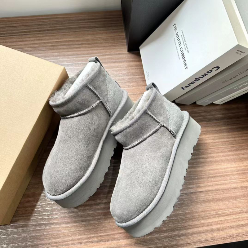 Moterų žieminiai batai su stora padu, viršus ir padas iš avies vilnos, EVA padas, žemas kulkšnis