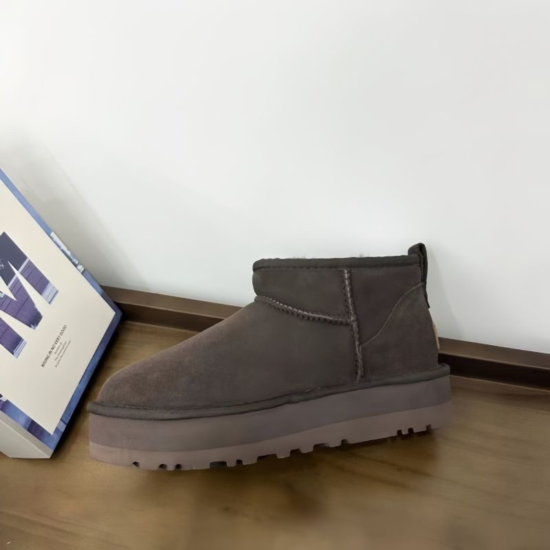 Moterų žieminiai batai su stora padu, viršus ir padas iš avies vilnos, EVA padas, žemas kulkšnis