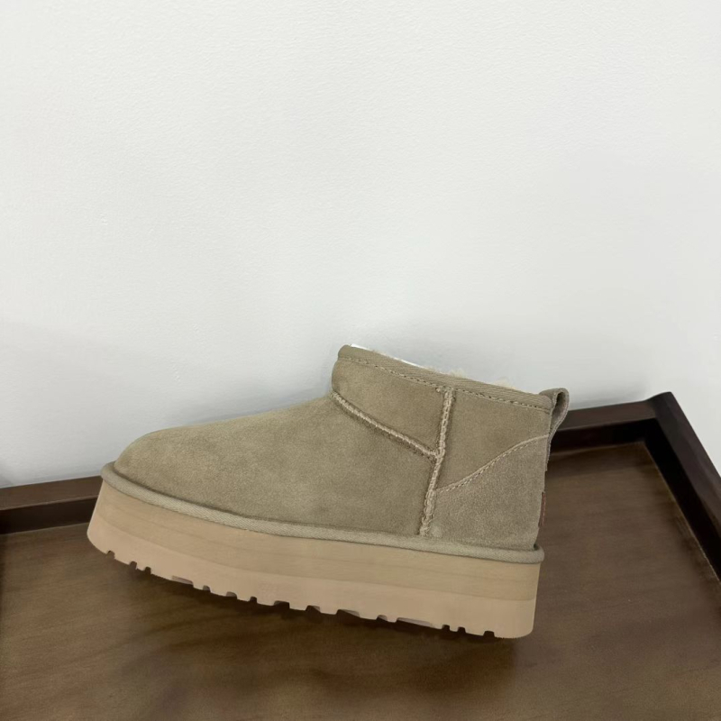 Moterų žieminiai batai su stora padu, viršus ir padas iš avies vilnos, EVA padas, žemas kulkšnis