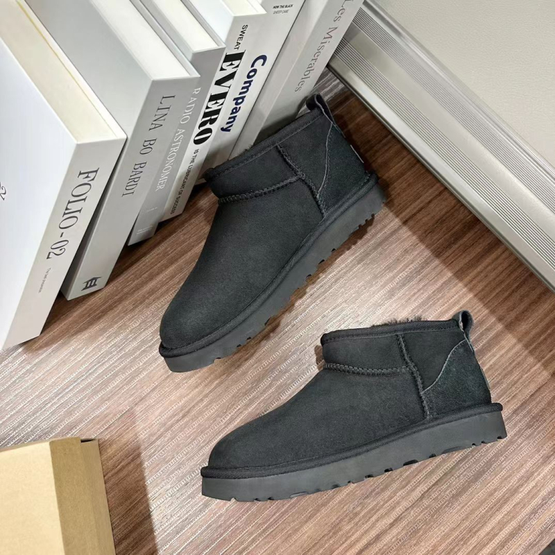 Moterų žieminiai batai su stora padu, viršus ir padas iš avies vilnos, EVA padas, žemas kulkšnis