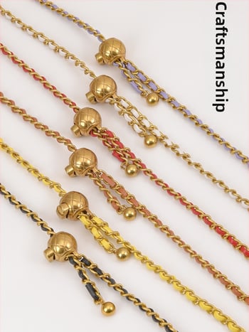 Feiqian táskapánt/válltáska pánt – fém lánc, csíkos minta, 2023 tavasz, városi egyszerű stílus