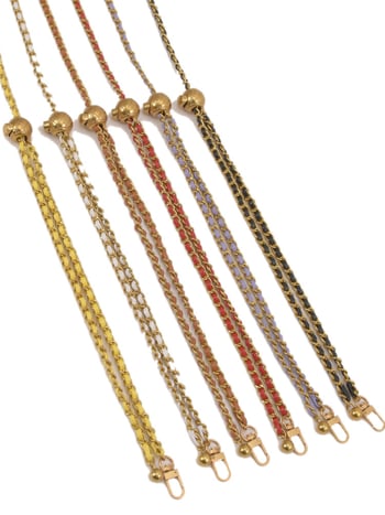 Feiqian táskapánt/válltáska pánt – fém lánc, csíkos minta, 2023 tavasz, városi egyszerű stílus