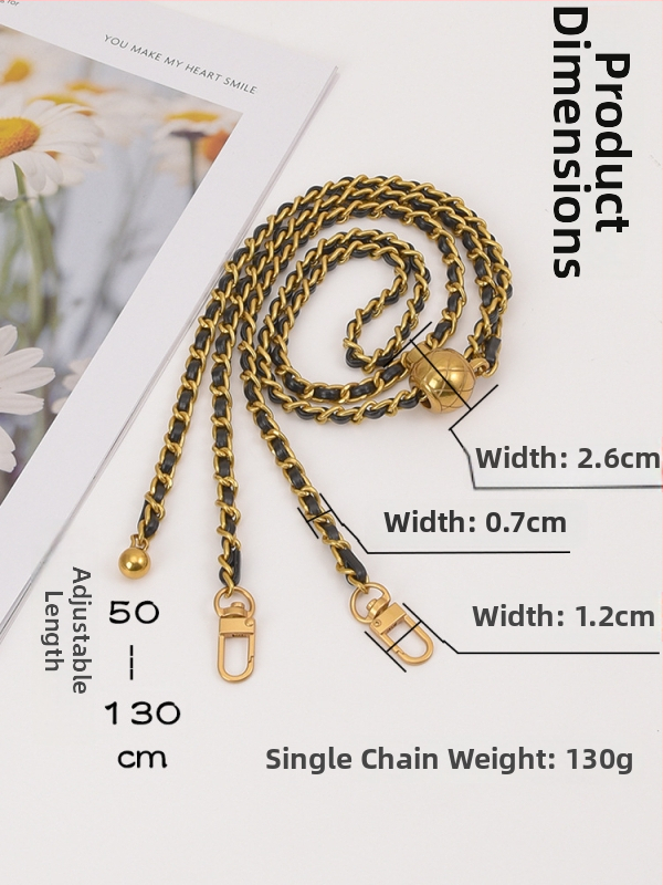 Feiqian презрамка за чанта/през рамо – метална верига, модел на ивици, пролет 2023