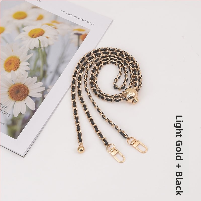 Feiqian táskapánt/válltáska pánt – fém lánc, csíkos minta, 2023 tavasz, városi egyszerű stílus