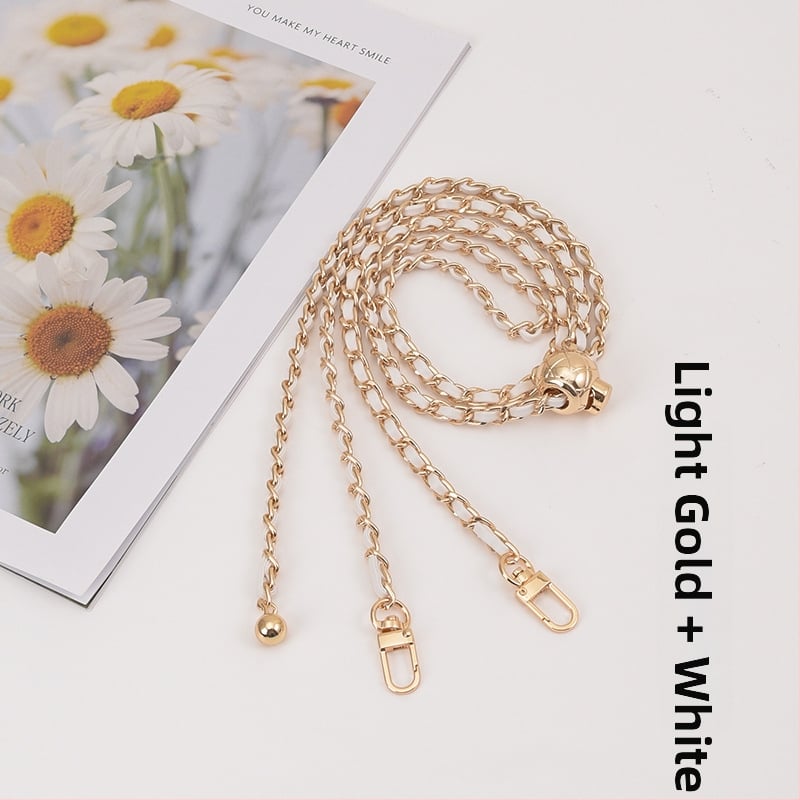 Feiqian táskapánt/válltáska pánt – fém lánc, csíkos minta, 2023 tavasz, városi egyszerű stílus