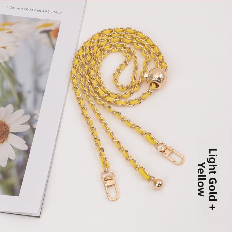 Feiqian táskapánt/válltáska pánt – fém lánc, csíkos minta, 2023 tavasz, városi egyszerű stílus