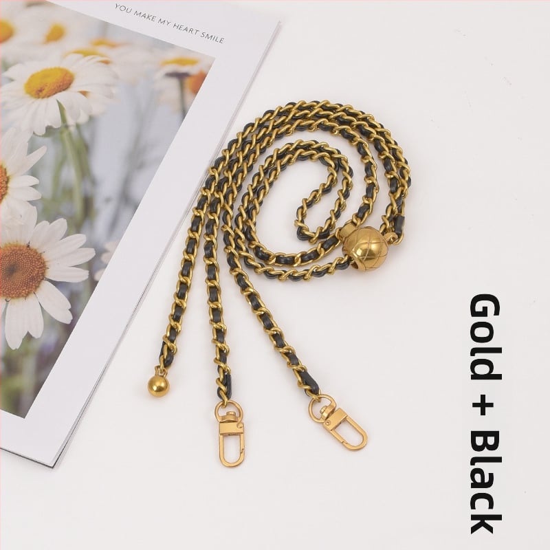 Feiqian táskapánt/válltáska pánt – fém lánc, csíkos minta, 2023 tavasz, városi egyszerű stílus